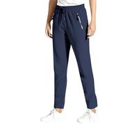 Jeeeun Women Over 50 Stretch Active Pants, Thickened Quick Drying Comfort Casual Pants for Travel Yoga Daily Wear (Blue-Straight,S)