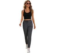 Jeeeun Womens Joggers Stretch Running Pants for Women - Quick Dry for Outdoor Training | 360° Elasticity | Deep Zipper Pocket (Gray Style A,5XL)