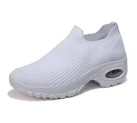 Jeeeun Women's Sneakers, Orthopedic Arch Support Slip on Air Cushion Breathable Mesh Lightweight for Daily life (White,33)