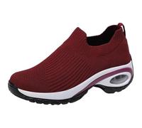 Jeeeun Women's Sneakers, Orthopedic Arch Support Slip on Air Cushion Breathable Mesh Lightweight for Daily life (Brownish Red,32 2/3)
