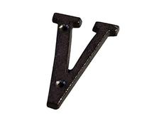 JEEIJ Shu AZ Letras Retro Europeas Hierro Fundido Decoración Casa Signo Puerta DIY Café Pared 8cm Hierro Forjado Letras Signos, 1 Uds (Color : V)