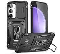 Jeelar ESONG Cover per Samsung Galaxy S26+ Plus,Custodia Protettiva di Grado Militare e con Scorrevole Fotocamera Proteggi/360° Magnetica Anello Supporto-Nero