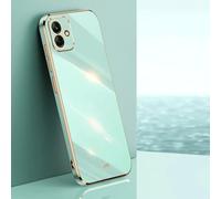 Jeelar ESONG Funda para Samsung Galaxy A05 Carcasa,Moda Galvanoplastia Frontera de Oro Cubierta,Ultra Fina TPU Suave Silicona Prueba de Golpes Protectora Case para Mujeres-Verde
