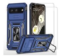 Jeelar ESONG Funda Protectora para Motorola Edge 2025,con[2 Protector de Pantalla][Cubierta de Cámara Deslizante][Protección contra Caídas de Grado Militar][Soporte magnético para automóvil]-Azul