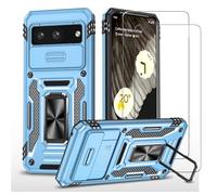 Jeelar ESONG Funda Protectora para Motorola Edge 2025,con[2 Protector de Pantalla][Cubierta de Cámara Deslizante][Protección contra Caídas de Grado Militar][Soporte magnético para automóvil]-Azul