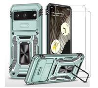 Jeelar ESONG Funda Protectora para Motorola Edge 2025,con[2 Protector de Pantalla][Cubierta de Cámara Deslizante][Protección contra Caídas de Grado Militar][Soporte magnético para automóvil]-Verde