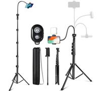 JeeLeeko Palo Selfie Tripode Movil Alto - Tripode para Movil de 88 Pulgadas,Control Remoto Inalámbrico Integrado para iPhone y Android de 2.2 a 4 Pulgadas