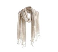 Jeelow Bufanda ligera de verano, chal ligero con tacto de lino, bufandas para hombres y mujeres, Rayas de lino., Large