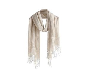 Jeelow Bufanda ligera de verano, chal ligero con tacto de lino, bufandas para hombres y mujeres, Rayas de lino., Large