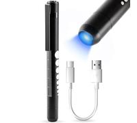 Jeemiter Cobalt Blue LED Professional Medical Penlight PenLite with Metal Clip for Ophthalmologists Doctors Nurses and Eye Examiner
