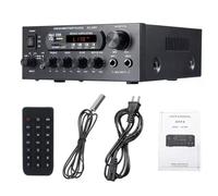 Jeenuuder 1200W 220V Amplificador Bluetooth HiFi Amplificador Digital 33BT EstéReo LED Amplificador de Audio Digital Aux FM Radio Enchufe de la UE