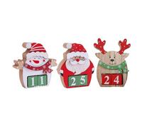 Jeenuuder 3 piezas calendario perpetuo cubo cuenta regresiva de Navidad calendario bloc escritorio muñeco de nieve decoración de calendario de escritorio