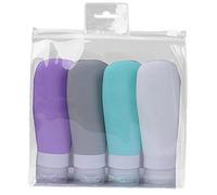 Jeenuuder 4 unids/set silicona de viaje recargables set gasolina champú gel ducha contenedor puede llevar en el avión 90 ml