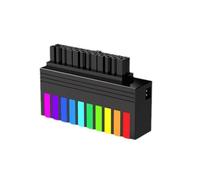 Jeenuuder Adaptador de Corriente ATX de 24 y 90 Grados, 5 V, 3, ARGB, ATX, Conector de AlimentacióN de 24, Aura Sync para Fuente de AlimentacióN de PC de Escritorio, Negro