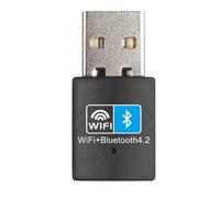 Jeenuuder Adaptador USB WiFi Compatible para Bluetooth V4.2 Tarjeta de Red Inalámbrica WiFi Antena Transmisor PC LAN Receptor de Internet