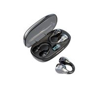 Jeenuuder Auriculares Inalámbricos con Oreja Colgante Auriculares Bluetooth 5.3 Auriculares Estéreo Bluetooth Auriculares con Carga Inalámbrica Negro