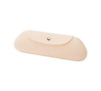 Jeenuuder Bolsa de CosméTicos de Viaje con Soporte para Brochas de Maquillaje de Silicona: Soporte PortáTil Suave para Brochas Faciales Color Crema