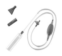 Jeenuuder Bomba de aire para cambio de agua del acuario con filtro de grava de color gris de plástico, con punta de limpieza.