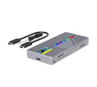 Jeenuuder Caja de Disco Duro MóVil de Estado SóLido M.2 con Pantalla Inteligente, Carcasa de AleacióN de Aluminio NVMe/Sata de Protocolo Dual de 10 GB