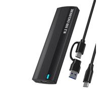 Jeenuuder Carcasa para Disco Duro M.2 NGFF Caja para Disco Duro MóVil TypeC de Protocolo Dual SSD Estado SóLido a USB Negro