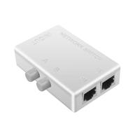Jeenuuder Conmutador de Red RJ45 Conmutador de Caja de Red Ethernet LAN de 2 Puertos Divisor RJ45 Puerto Dual de 2 VíAs Adaptador de Interruptor para Compartir Manual
