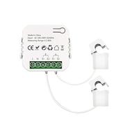 Jeenuuder Contador de EnergíA ZigBee WiFi Bidireccional con Pinza Sensor de Corriente Tuya Smart App Monitor Potencia 80A 240V, 2 Canales 2CT