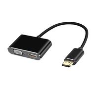 Jeenuuder Convertidor DisplayPort A VGA+HDTV Cable Adaptador para Monitor de Computadora EstacióN de Acoplamiento DP Pantalla Dual con Convertidor de Pantalla