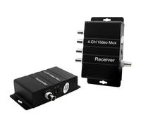 Jeenuuder Divisor de VíDeo de 4 Canales, Multiplexor de VíDeo CCTV de 4 Canales, Divisor de VíDeo con Procesador CuáDruple de Color AnalóGico