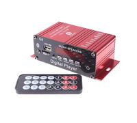 Jeenuuder G8 Coche 12V 200W Amplificador de Potencia Digital de 4 Canales EstéReo Bluetooth AUX FM MP3 con Control Remoto
