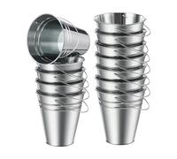 Jeenuuder - Juego de 12 cubos de metal con asa, cubo de cesta para niños, suministros de fiesta para niños, manualidades para barras de caramelo, florero