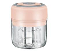 Jeenuuder Mini Picadora de Carne Eléctrica USB 250ML, Picadora de , Trituradora Recargable, Robot Rosa, Fácil de Usar