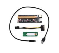 Jeenuuder NGFF M.2 M Llave una USB 3.0 PCI-E Tarjeta Vertical M2 una USB3.0 PCIE 16X 1X Extender con AlimentacióN para Litecoin