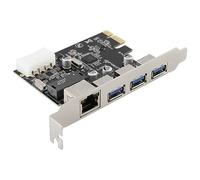 Jeenuuder Ranura PCIe para Tarjeta de ExpansióN RJ45 USB 3.0 PCIe, con Controlador Gigabit Ethernet Adaptador PCI Express para PC de Escritorio
