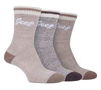 JEEP - 3 Pares Mujer Calcetines con Rayas | Calcetines para Deporte Trekking Senderismo Montaña (37-42, Tan/Café/Crema)