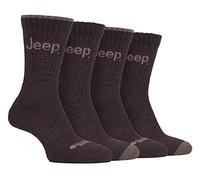 JEEP - 4 Pares Hombre Antiampollas Calcetines con Reforzados | Calcetines para Trekking Senderismo Montaña (39-45, Brown/Tierra)