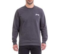 Jeep Girocollo Invernale con Collo Taglio Bomber E Stampa Logo Vintage Camiseta, Hombre, Dark G. Mell/Light Gr, XX-Large