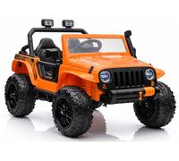 Jeep Infantil Coche Eléctrico 4x45W Eva Ruedas Piel Artificial LED Mando Naranja