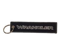 Jeep Llavero bordado de sarga con logotipo de Wrangler de 12,7 x 2,5 cm en la parte delantera y trasera, Multi color, talla única