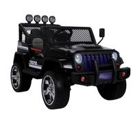 Jeep Negro Coche Eléctrico Infantil 4x45W Ruedas EVA Cuero Sintético LED Mando