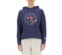 JEEP O102607-A184 J Woman Hooded Cropped Sweatshirt Star Botanical Print J22W Mujer Deep Blue M