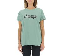 JEEP O102611-E854 J Woman T-Shirt Oversize Striped Print Turn-up Sleeve J22W Mujer Jade Green XS