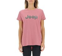 JEEP O102611-P490 J Woman T-Shirt Oversize Striped Print Turn-up Sleeve J22W Mujer Dusty Rose XL