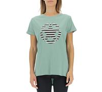 JEEP O102613-E854 J Woman T-Shirt Oversize Star Striped Print Turn-up Sleeve J22W Mujer Jade Green L
