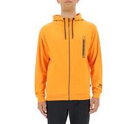 JEEP O102625-O288 XP Man Hooded Sweatshirt Full Zip Seek&Discovery Small Vertical Print JX22A Hombre Sun Orange/Black XL