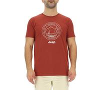 JEEP O102740-R760 J Camiseta Hombre Mountains Adventure Guaranteed - Since 1941" - Estampado Grande J23S Red Ochre/Almond S