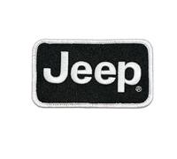 Jeep Parche de costura para planchar con logotipo de texto, Parches Ropa, color negro