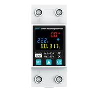 Jeerylow Disyuntor Inteligente Tuya WiFi 1P 1-63A con Pantalla LED y Medición de Energía, Control de Vida Inteligente A Través de Home