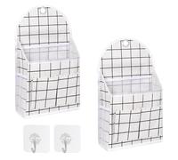 Jeesblsy Bolsa de Almacenamiento para Colgar en la Pared, Organizadores Plegables Multifuncional Impermeable Tela De Lino de Bolsillo Ancho Baldas Colgantes (Cuadros Blancos)