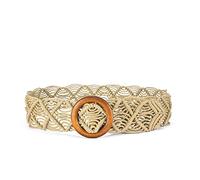 Jeesblsy Cinturón de Vestir Tejido, Trenza de Cuerda para Mujeres y Niñas, Amplio Bohemio Decorativo Belt con Hebilla de Madera para Fiesta, Vestido Largo de Playa (Verde claro)