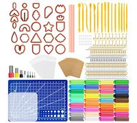 Jeesblsy Juego Cortadores Aretes Arcilla, 24 Cortadores de Arcilla Polimérica para Modelar, 36 Colores Arcilla Polimerica, Ganchos Accesorios para Aretes para La Fabricación de Joyas (365 Pz)